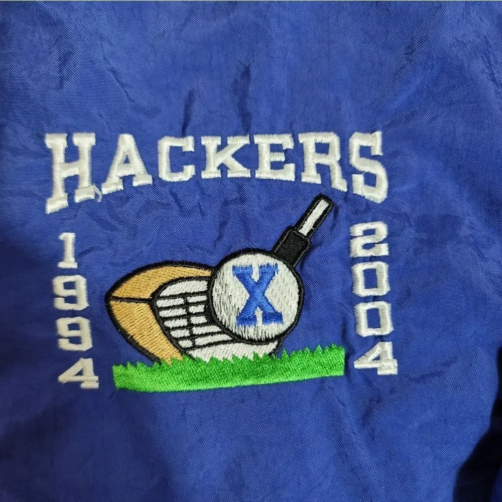 Vtg Champion Golf Windbreaker Pullover – XLRare embroidered Hackers 1994–20